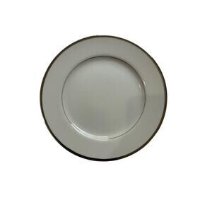 Harmony House Dinner Plate 7.5 Inch White Silver Rim Melody Elegant Retro